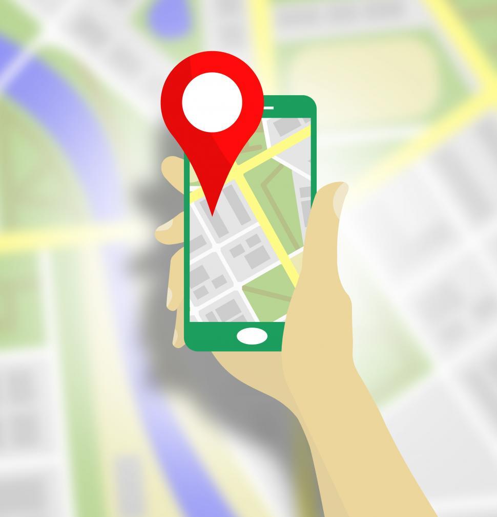 Free Image of Map pin location on the mobile screen vector 