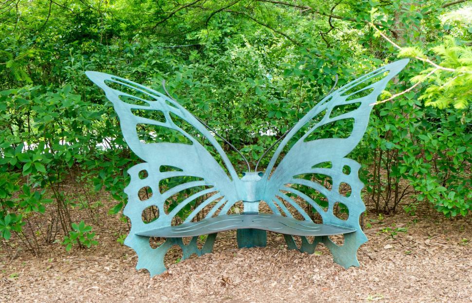 Free Stock Photo Of Butterfly Sculpture Park Bench 