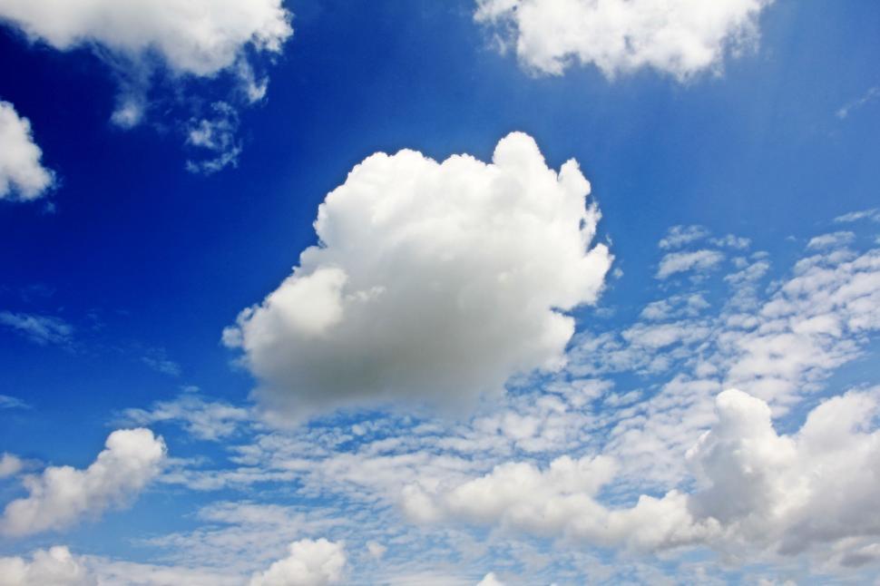 Cloud Fluff Up On Blue Sky Stock Photo - Download Image Now