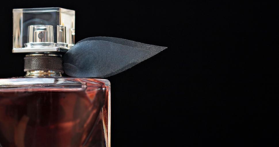 Fancy Glass Perfume Fragrance Bottles Burgundy Stock Photo
