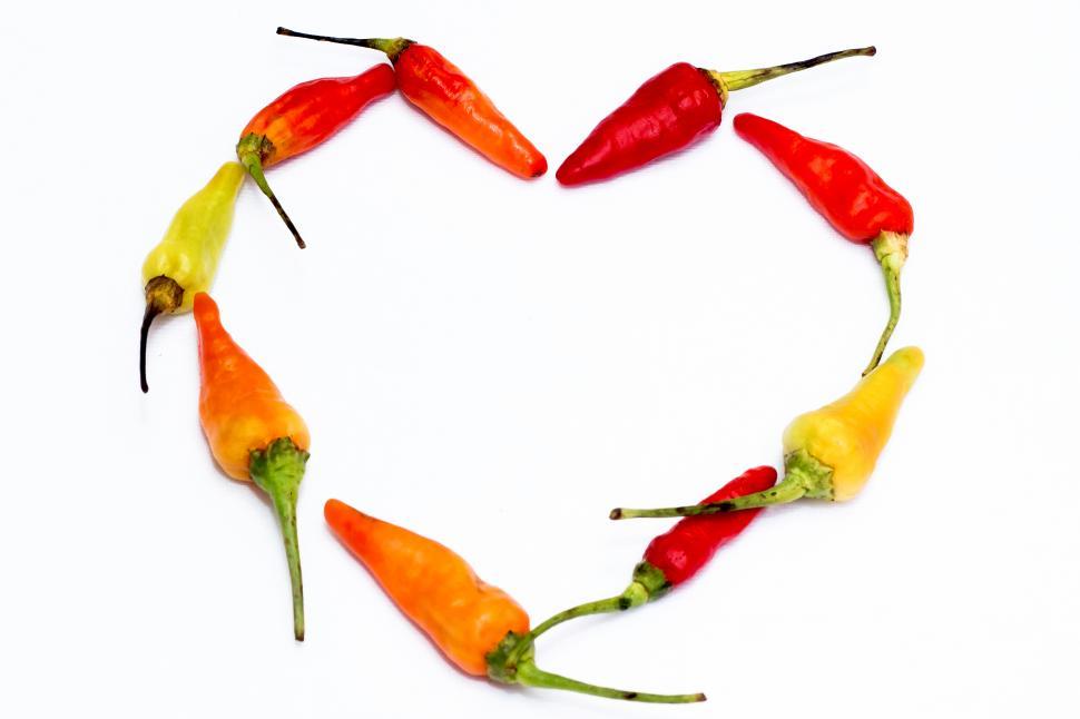 Free Stock Photo of Red Hot Chili red chili forming heart