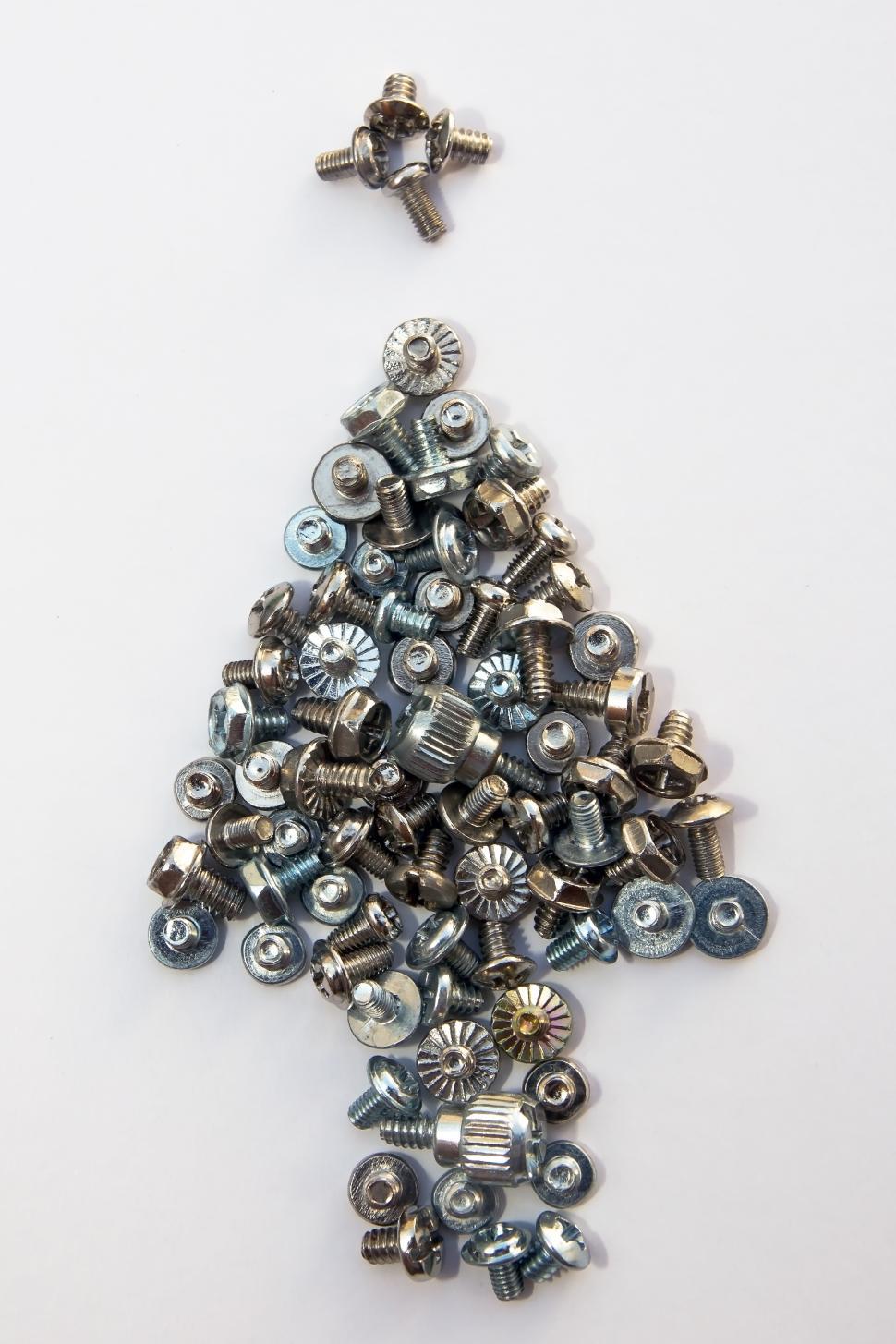 Free Stock Photo of Christmas tree from bolt and screws Download Free