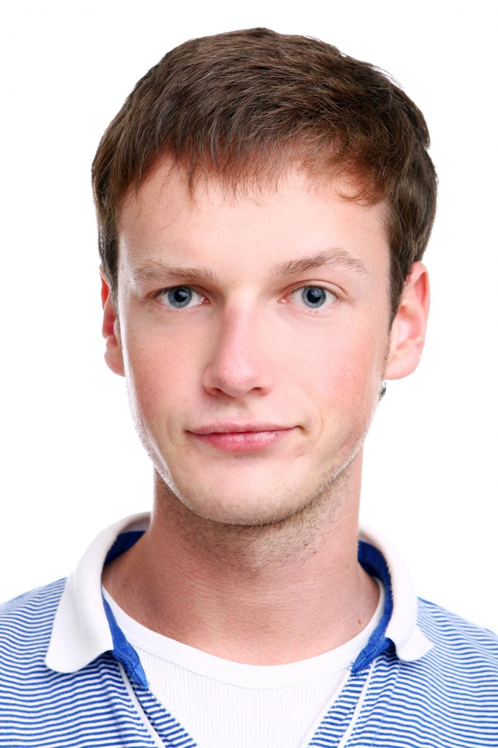 Free Image of Close up of young and attractive boy on white 