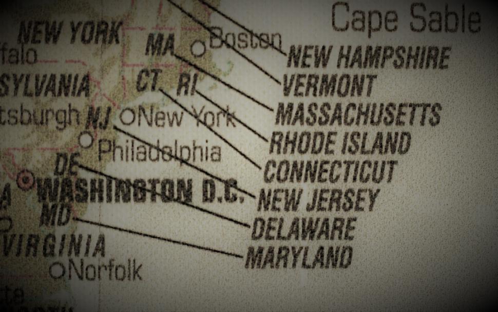 Free Image of Old Map of the east coast of the USA  