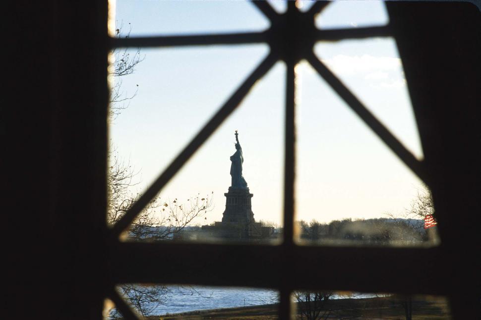 Free Image of Ellis Island Immigration Station with Liberty Island  