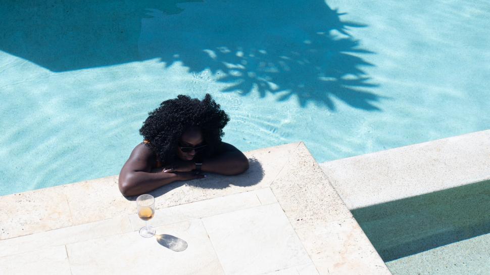 Free Stock Photo of Young Woman standing at the edge of a swimming pool ...