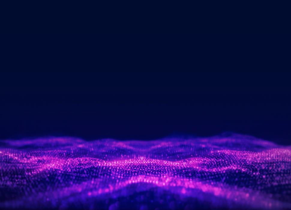 Abstract Background - Purple Waves and Particles - Technology