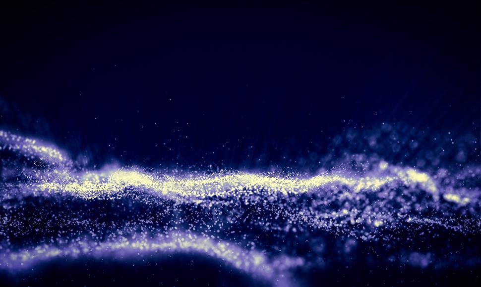 Abstract Background - Bright White Particles on Deep Blue Backgr