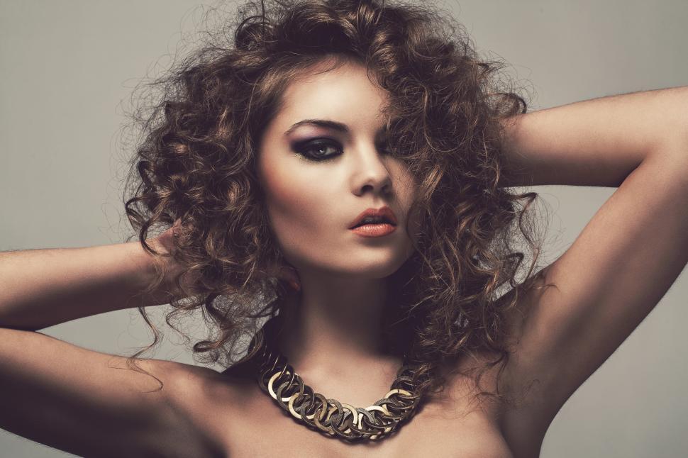 Free Image of Attractive woman with necklace - vintage toned 