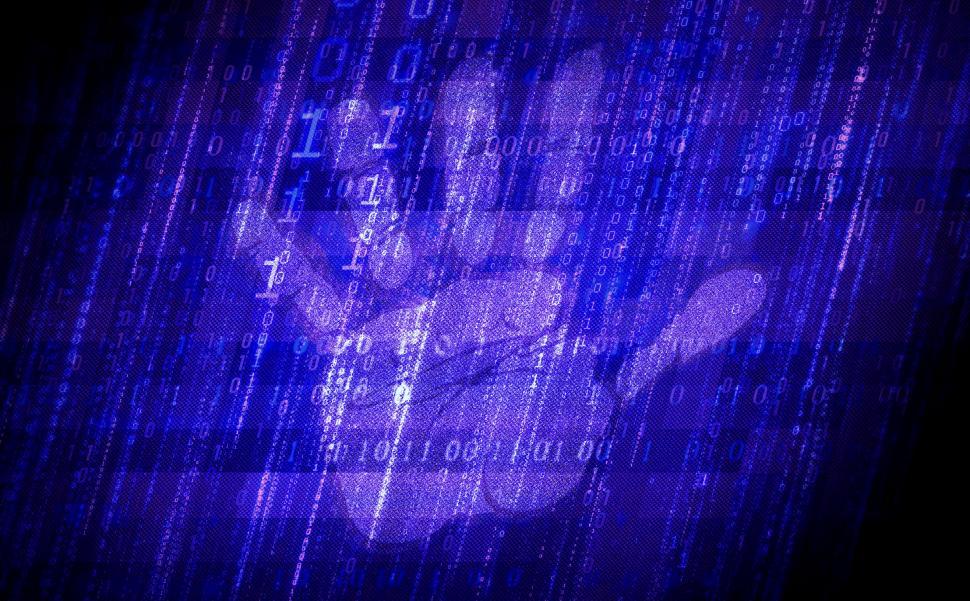 Free Image of Data Loss - Concept - Open Supplicating Hand over Binary Code 
