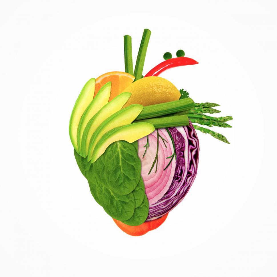 Free Stock Photo of Healthy Eating - Heart Made of Fresh Fruits and Vegetables | Download Free Images and Free Illustrations