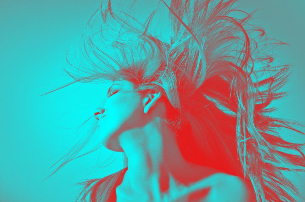 Free Image of  Fashion Portrait of Young Beautiful Woman - Duotone Effect 