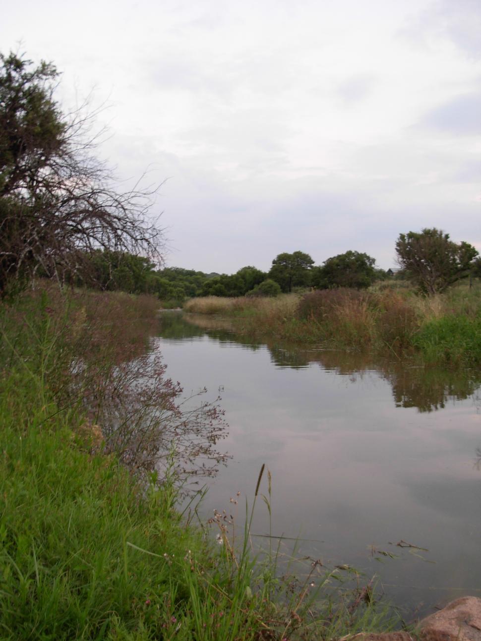 Free Image of Body of Water Surrounded by Grass and Trees 