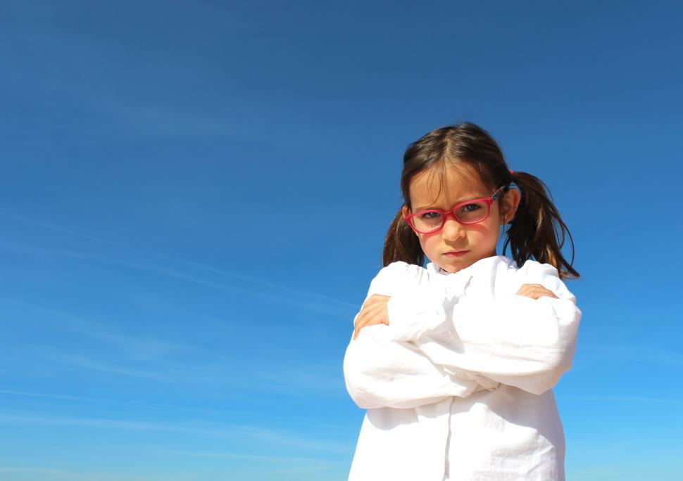 Free Image of Unhappy Liitle Girl Expressing Disagreement - Sulking 