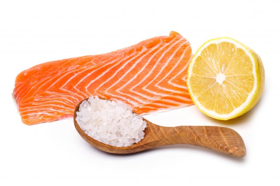 Free Stock Photo of Salmon, salt and lemon Download Free Images and