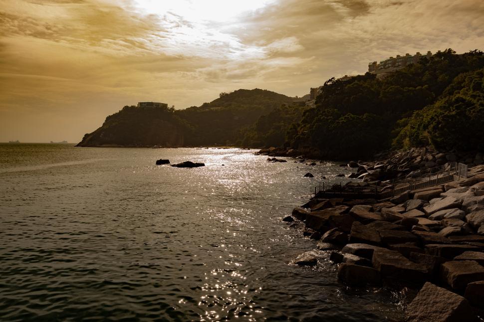 Free Image of Body of Water in Black and White 
