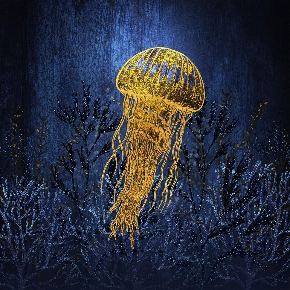 Free Stock Photo of Metal Jellyfish Drifting with the Current