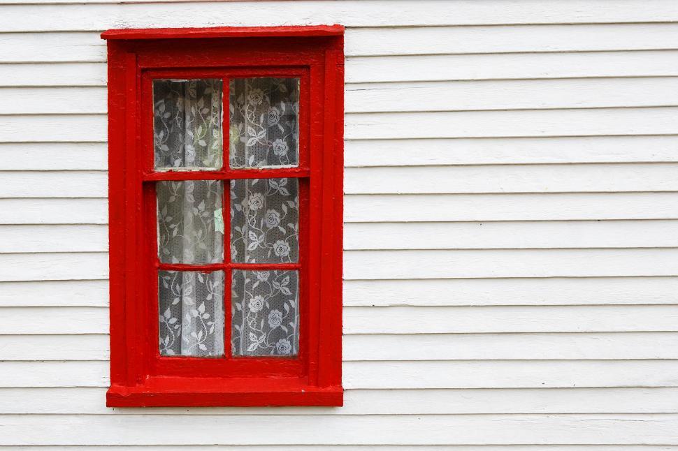 Free Stock Photo of Red window white exterior wall | Download Free Images and Free