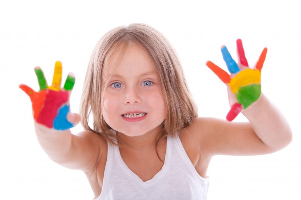 Free Stock Photo of Happy girl with paint on her hands | Download Free ...