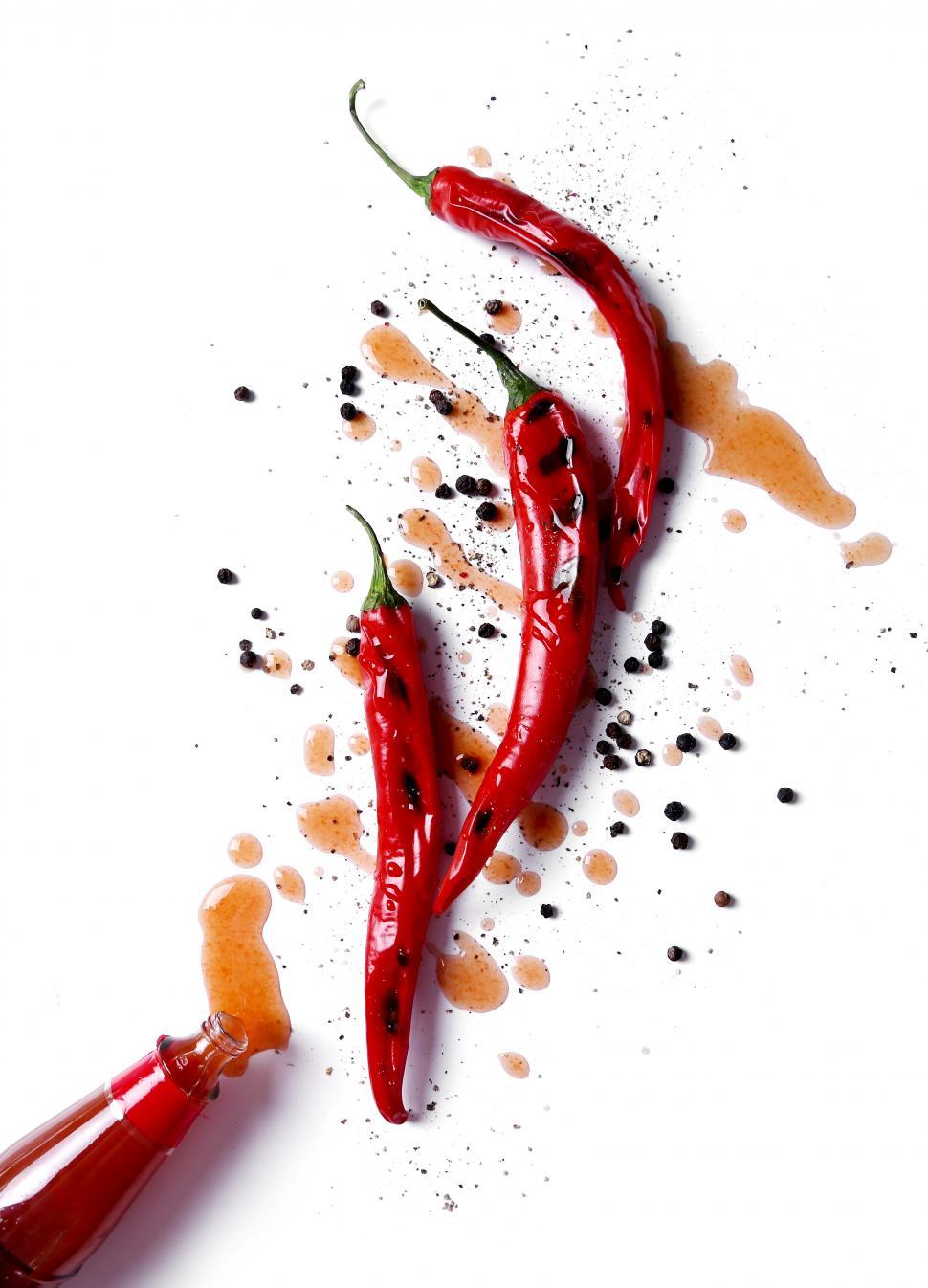 Free Stock Photo of Spice chili peppers, hot sauce and pepper