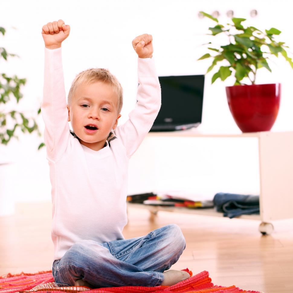 Free Stock Photo of LIttle kids raising arms in victory Download Free