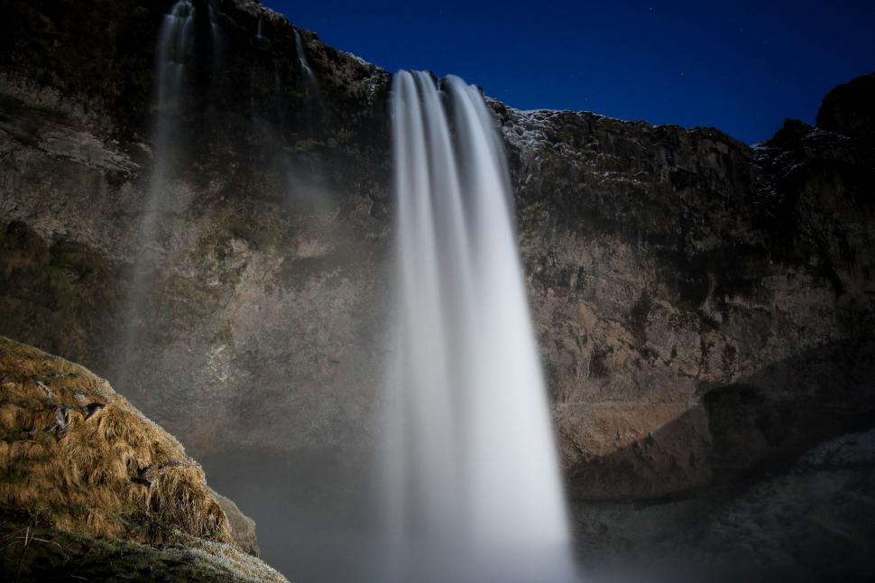Free Image of Waterfall and rock mountains 