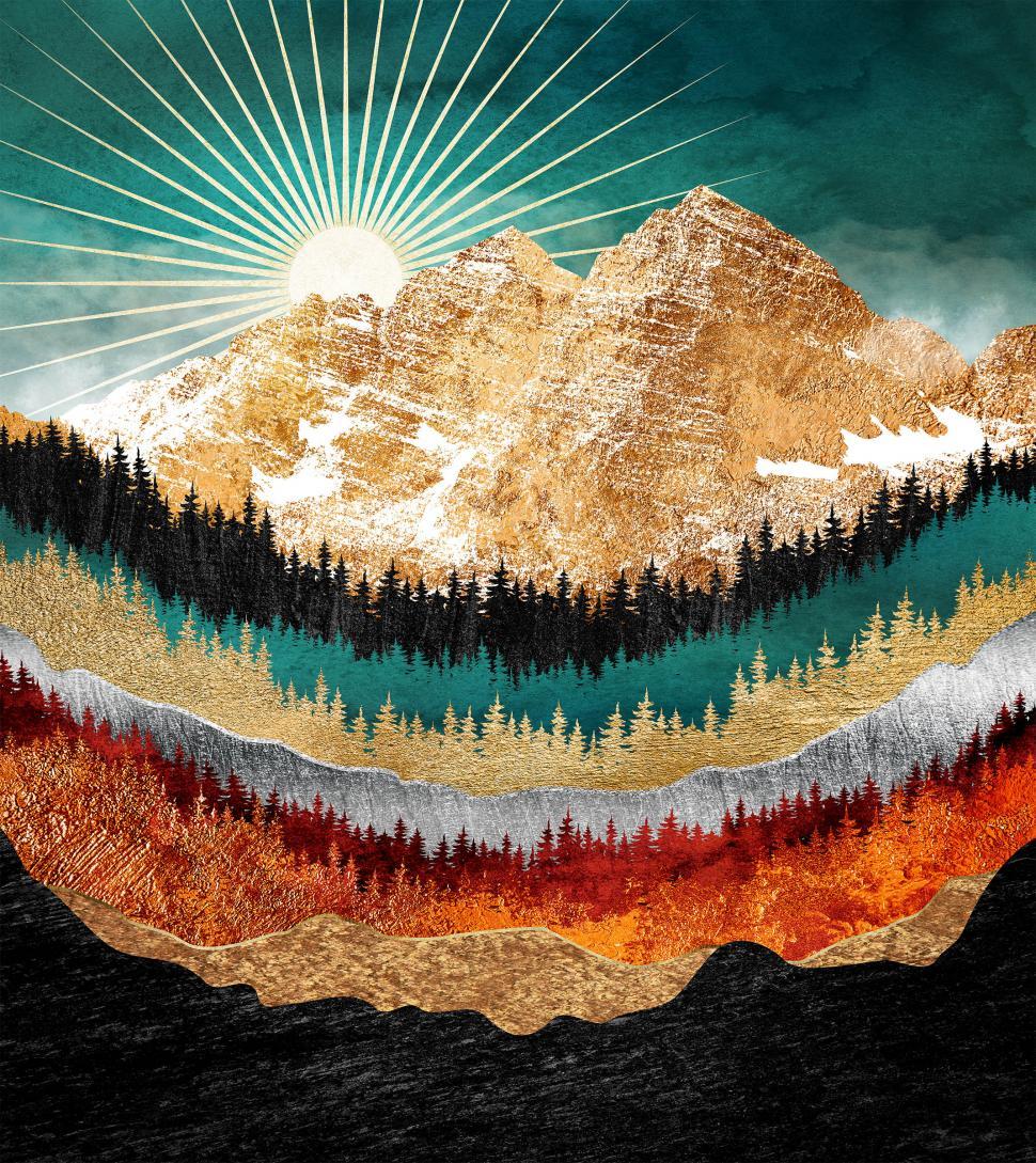 Free Image of Maroon Bells in Fall - Abstract Texturized Design 