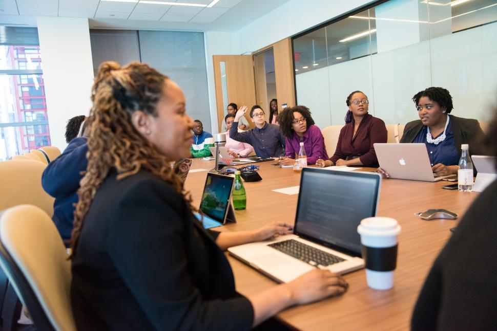 Free Image of Business people working together in meeting room 