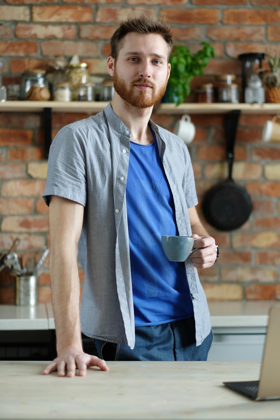 Free Image of Young man in the kitchen 