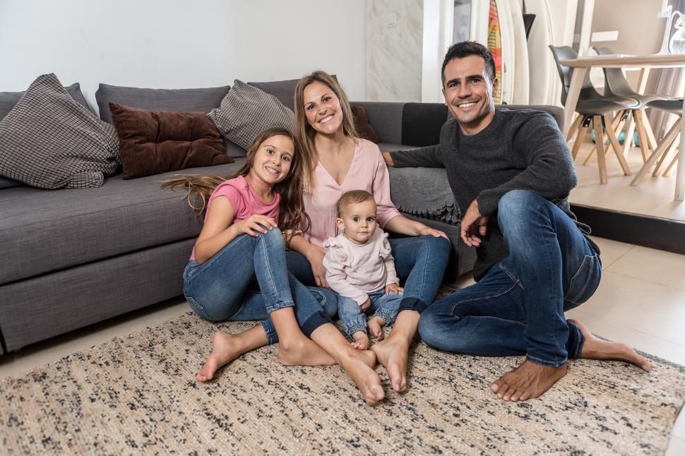 Free Image of Happy family at home 