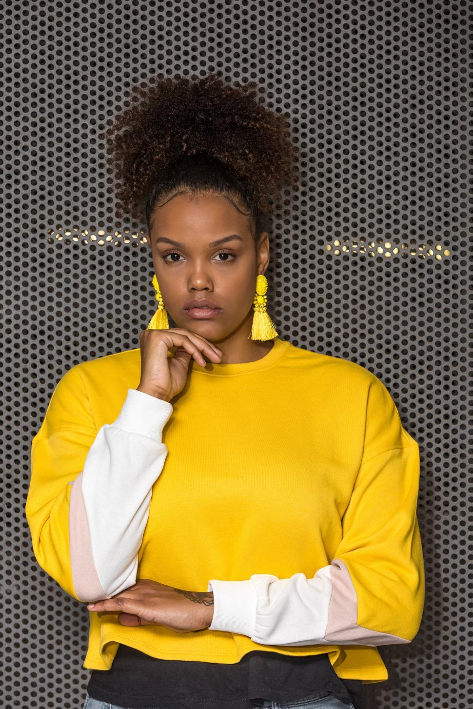 Free Stock Photo of Young African American woman in stylish yellow outfit |  Download Free Images and Free Illustrations