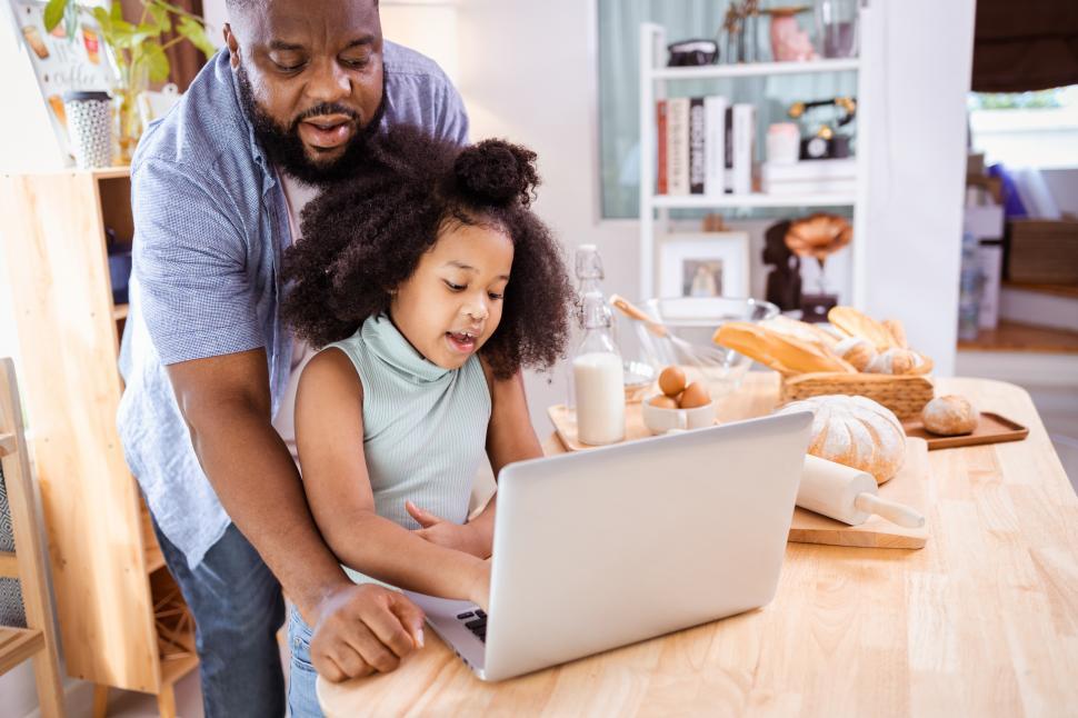 Free Stock Photo of Father and Daughter Baking in the Kitchen ...