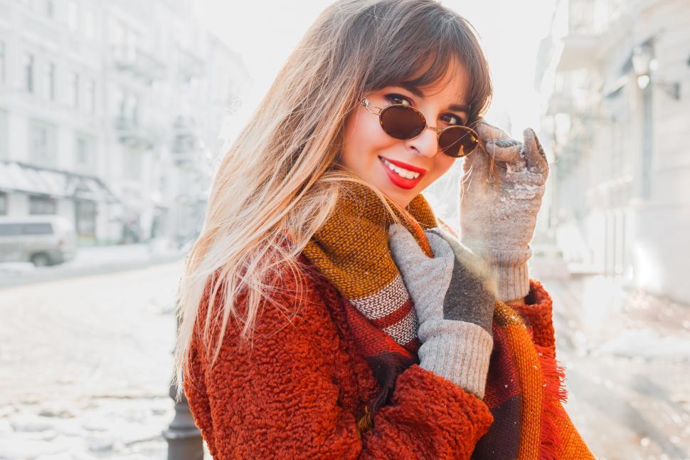 Fashion Woman With Goggles Winter Portrait Stock Photo - Download