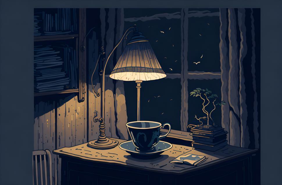Free Image of Old house table lamp 