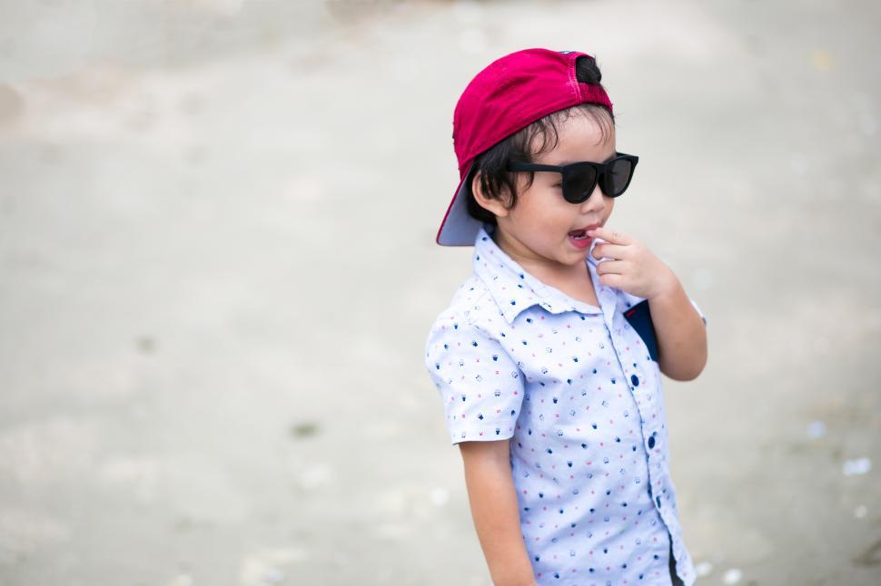 Free Image of Asian boy on the tropical beach 