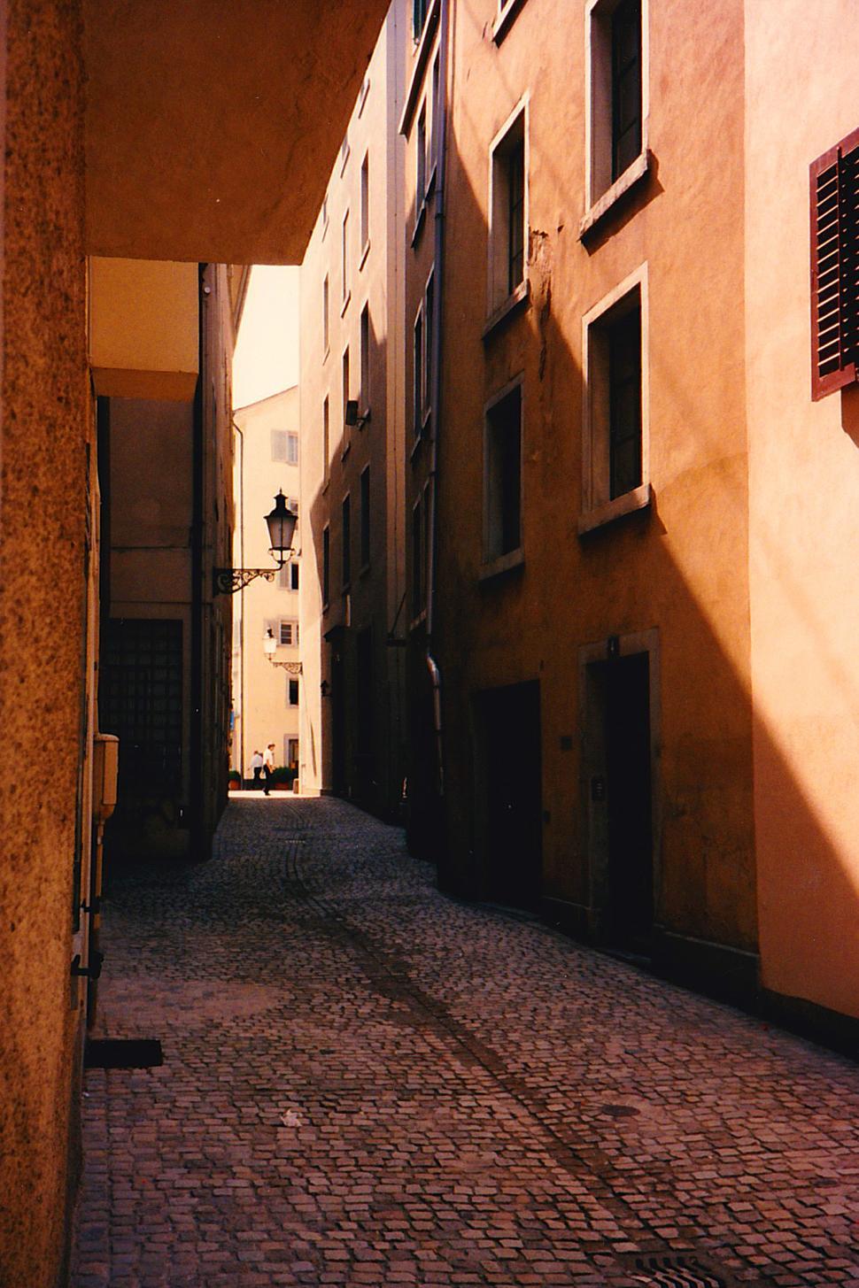 Free Image of Old Town Zurich Alley Way 