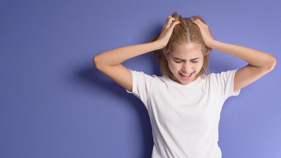 Free Stock Photo of portrait of stressed and depressed woman clutching ...