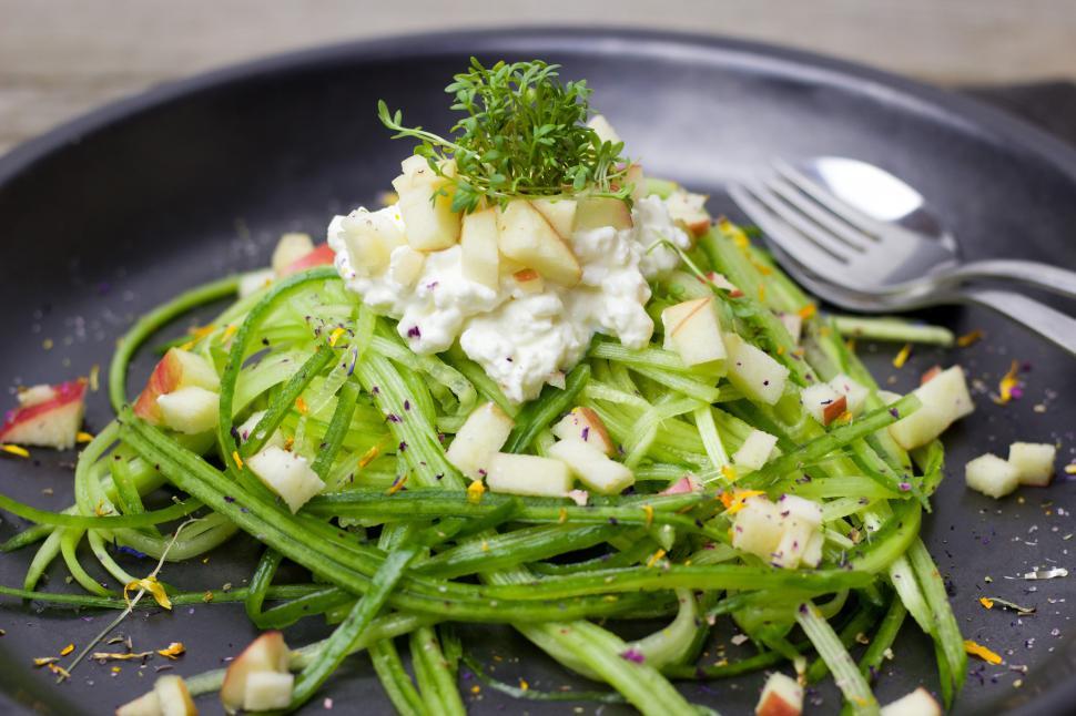 Free Image of A plate of food with a fork 