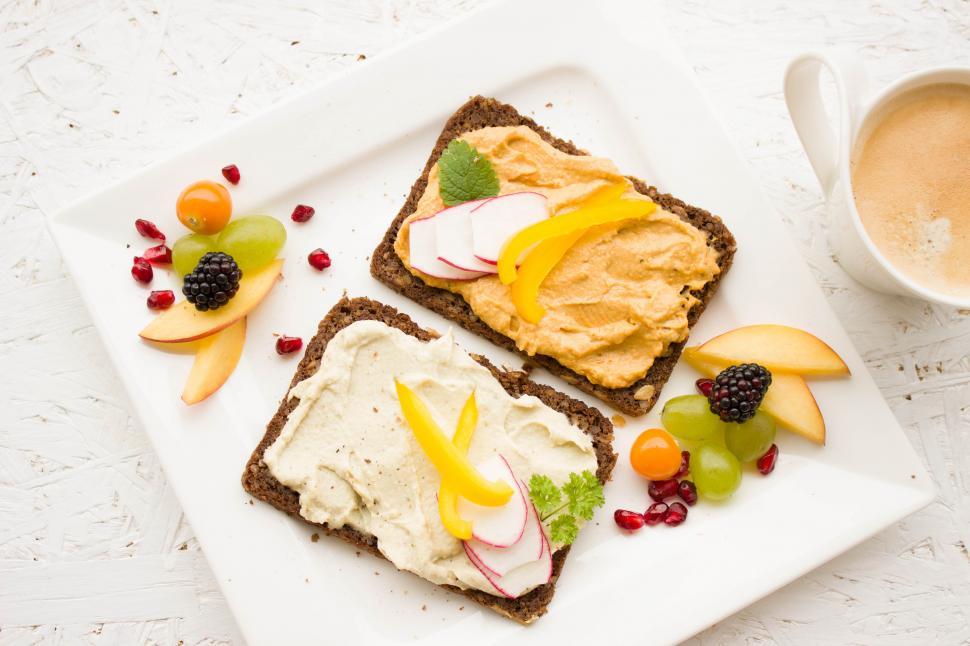 Free Image of A plate of food with fruit 