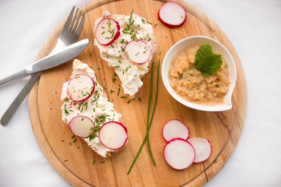 Free Image of Food on a wooden board 