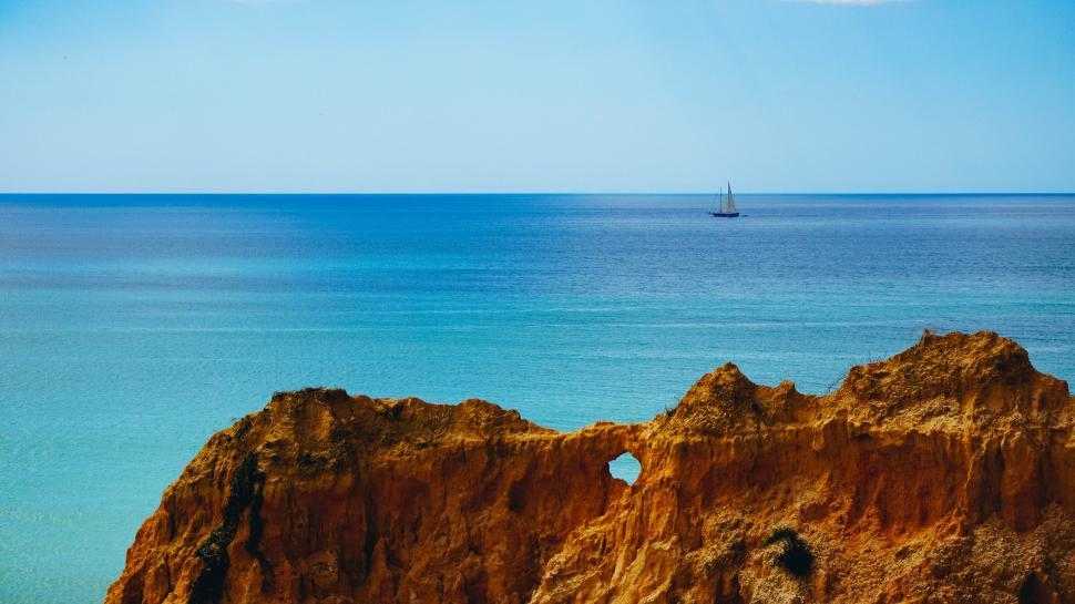 Free Image of A sailboat in the ocean 