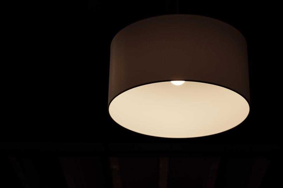 Free Stock Photo of A light fixture in a dark room Download Free