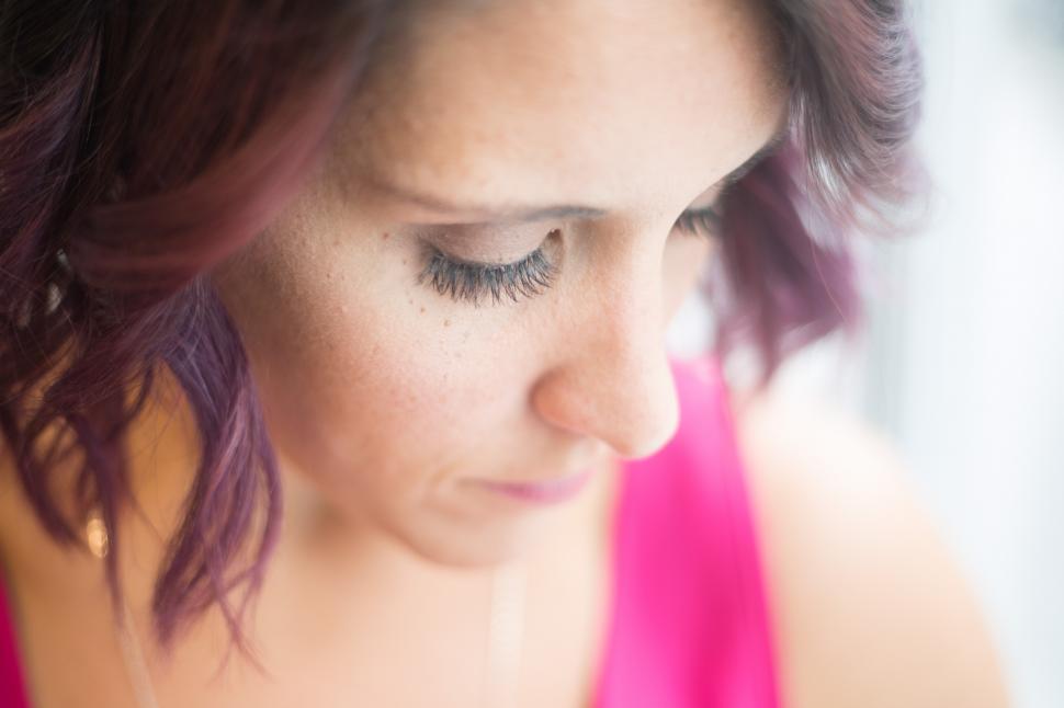 Free Image of A close up of a woman s face 