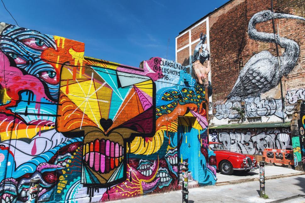 Free Stock Photo of A colorful graffiti on a building | Download Free ...