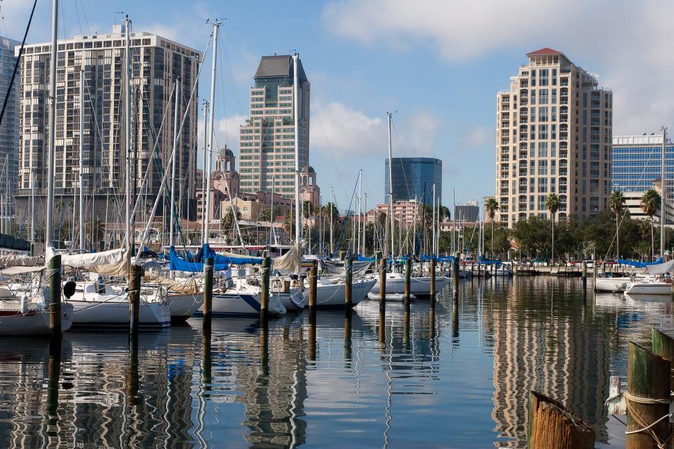 Free Image of Group of Boats Docked in Harbor 