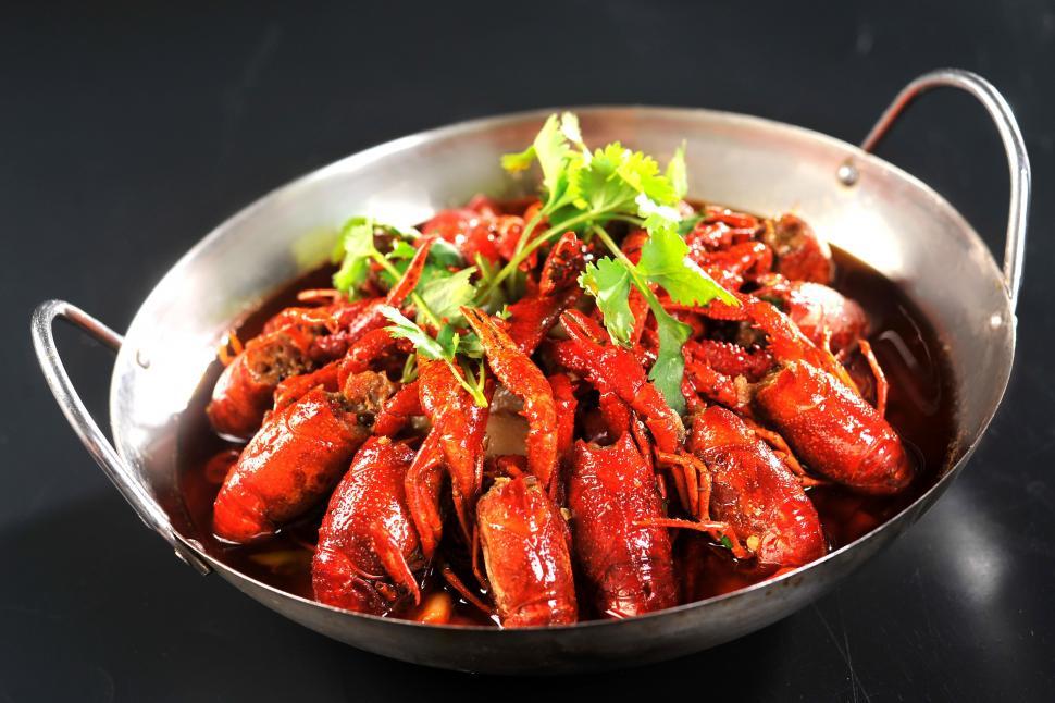Free Image of A bowl of food with a black background 