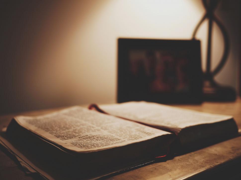 Free Image of An open book on a table 