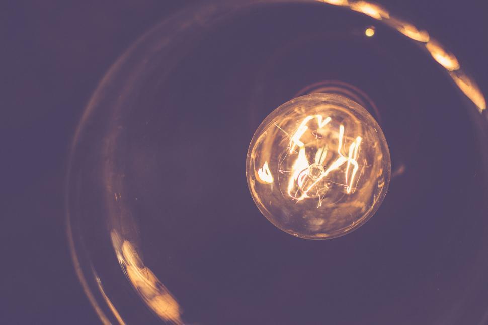 Free Image of A light bulb with a filament 