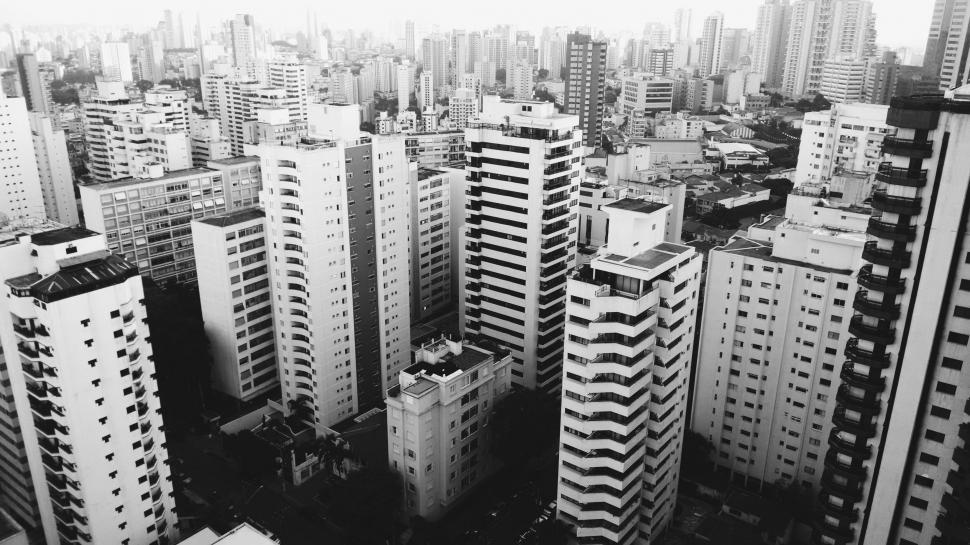 Free Image of A group of tall buildings 