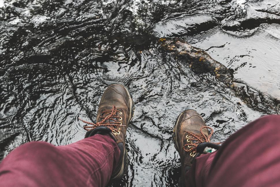Free Image of A person s feet in water 
